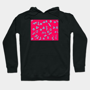 Pink Blue Memphis Pattern Hoodie